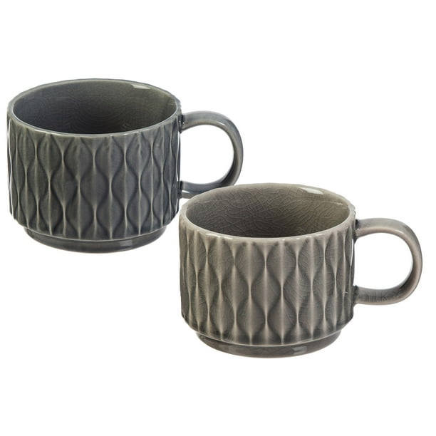 16oz Mug Debossed White Set of 2 16oz Mug Debossed White Set of 2